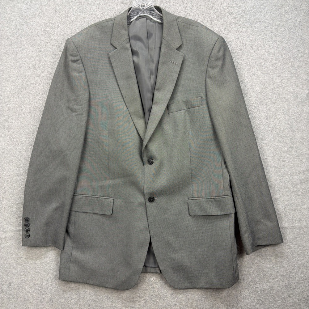 Saddlebred Blazer Men 44 Long Grey Jacket Sport Suit Coat Office Career 2 Button